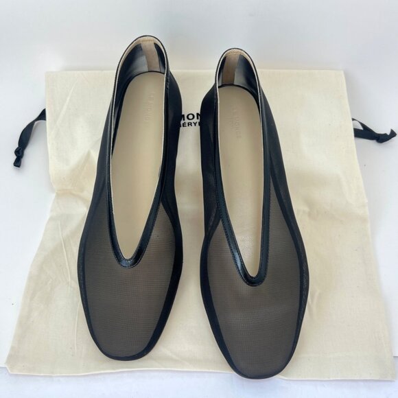 Le Monde Beryl Luna Mesh Slippers Black Ballet Flats Women Size 41 - Picture 9 of 15